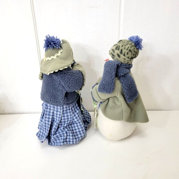 Vintage Fabric Snowman Set, Mr. and Mrs. Snowman, Winter Decor - Picture 6 of 8